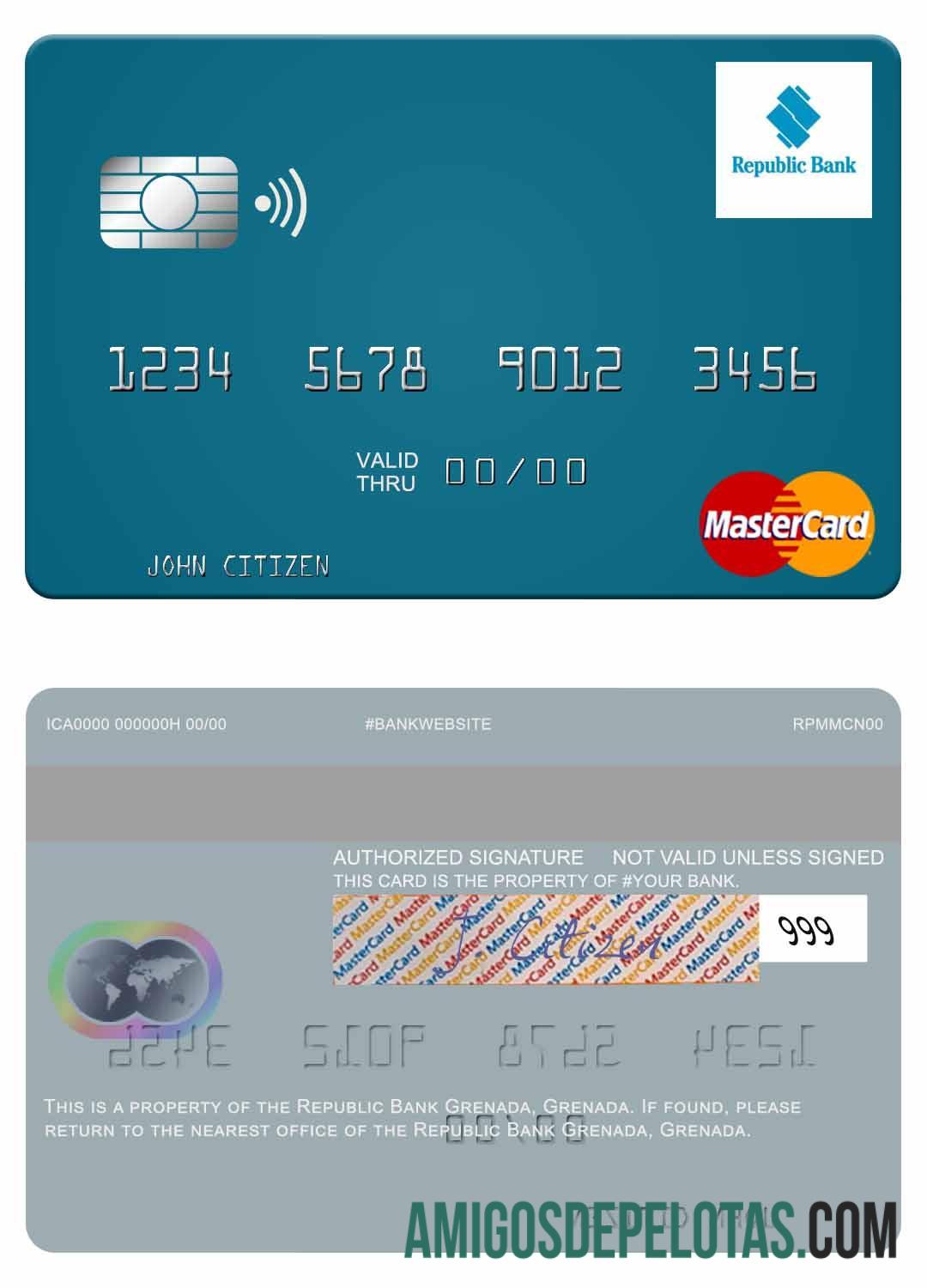 Granada Republic Bank Granada Mastercard amostra